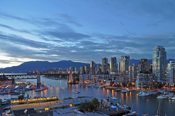 Granville Island at night