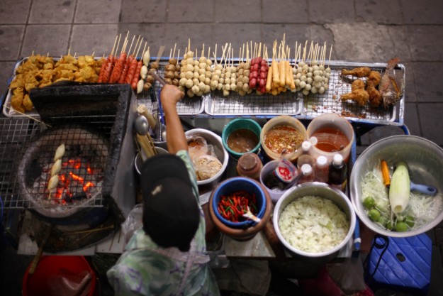 kebab barbecuing station