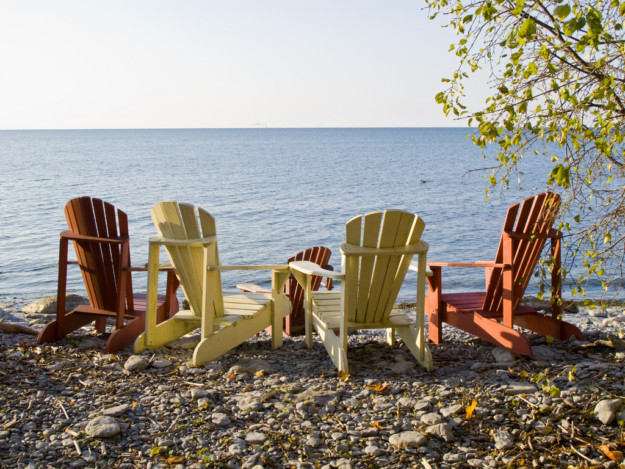 Chairs by the water on Lake Ontario