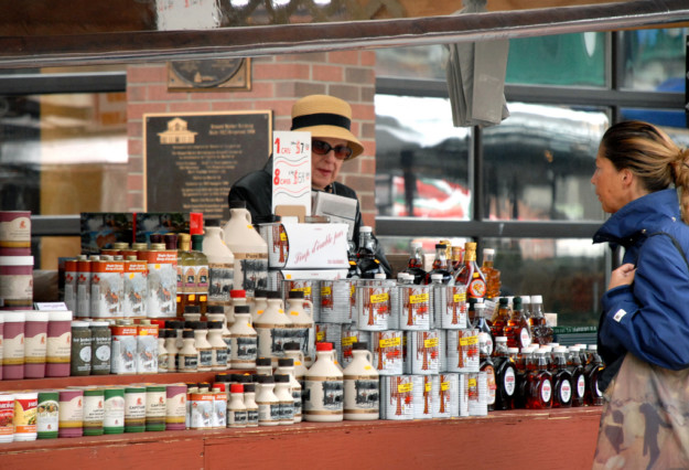 Stall selling maple syrup