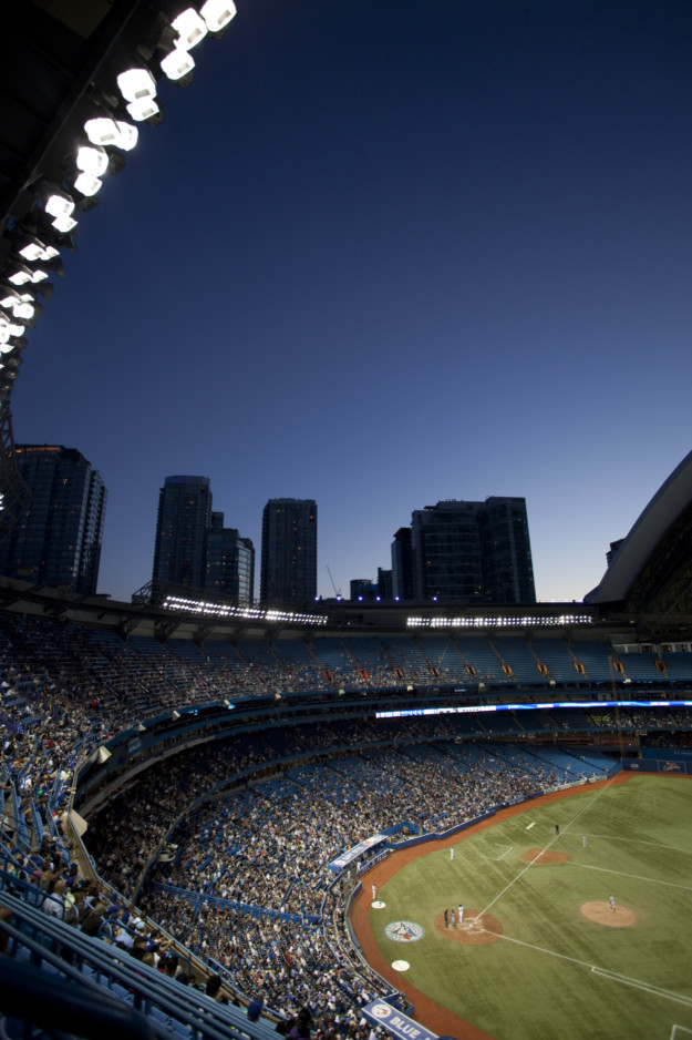 Blue Jays stadium at night