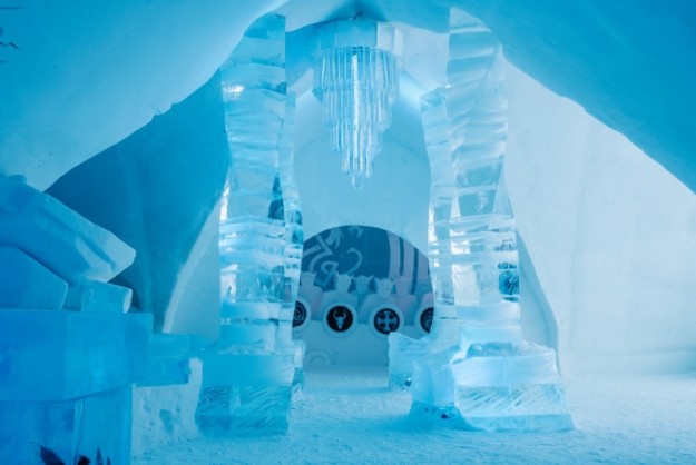 ice sculptures at ice hotel