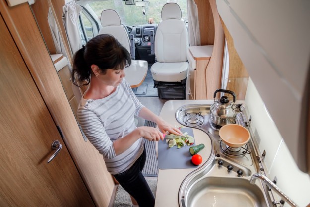Cooking in a motorhome
