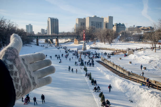 Skating trail on the Red River