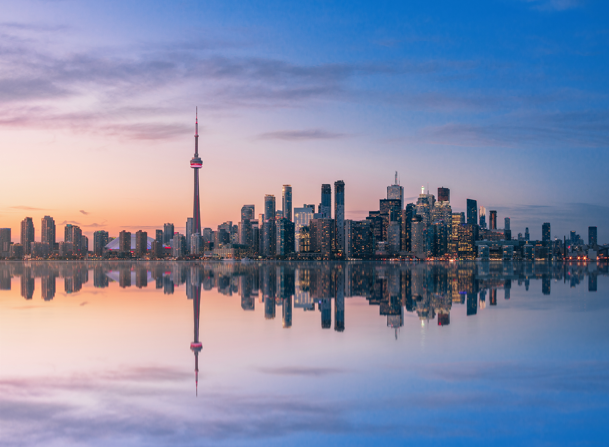 Downtown Toronto with a view of the CN Tower